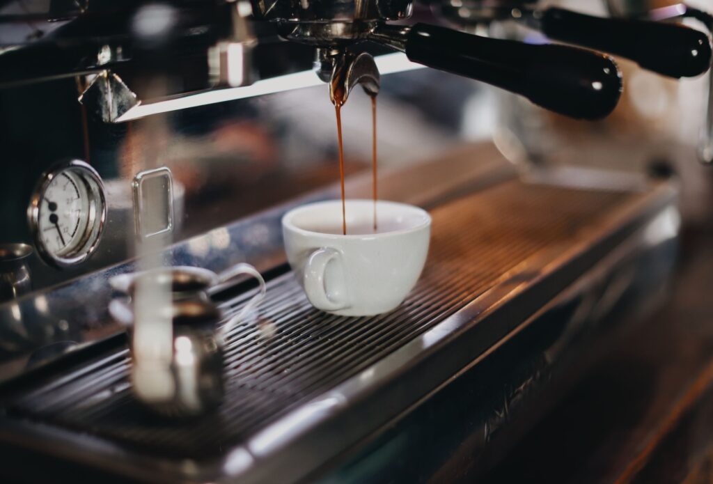 Espresso Machine Making an Espresso Coffee